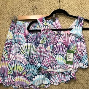 Lilly Pulitzer - Scalloped Crop Top & Skirt Set